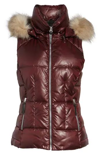Women's Andrew Marc Lanie Puffer Vest With Faux Fur | Nordstrom