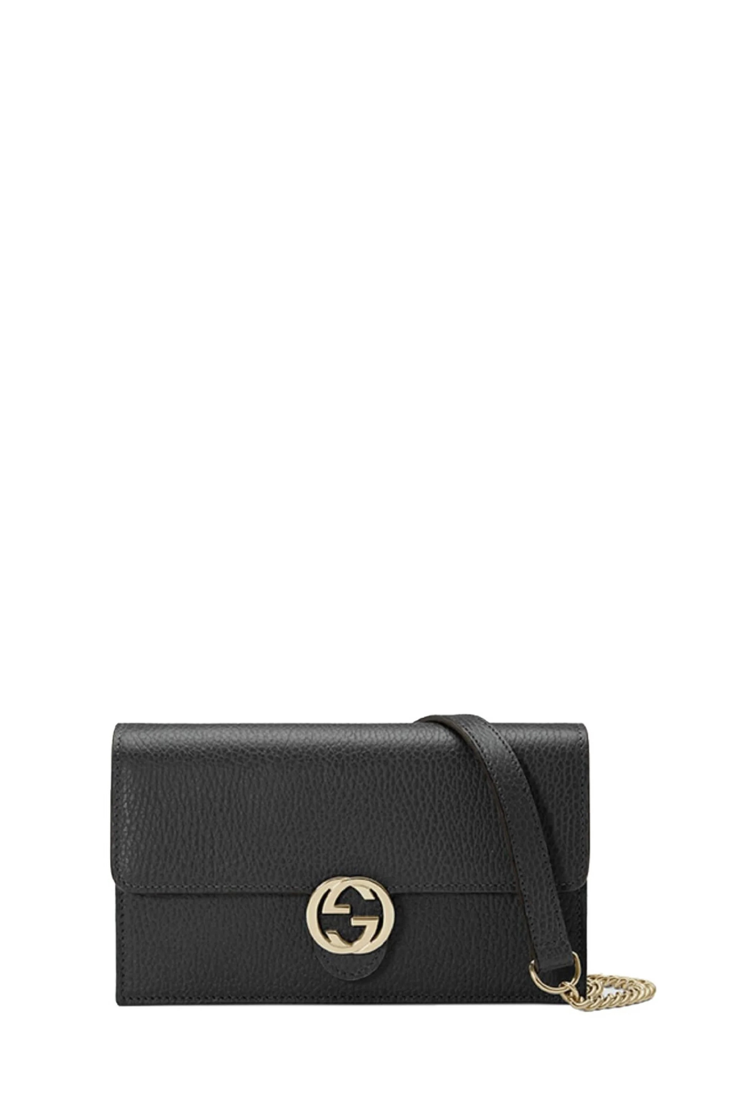 Interlocking shoulder bag GG small black leather | Wanan Luxury (ES)