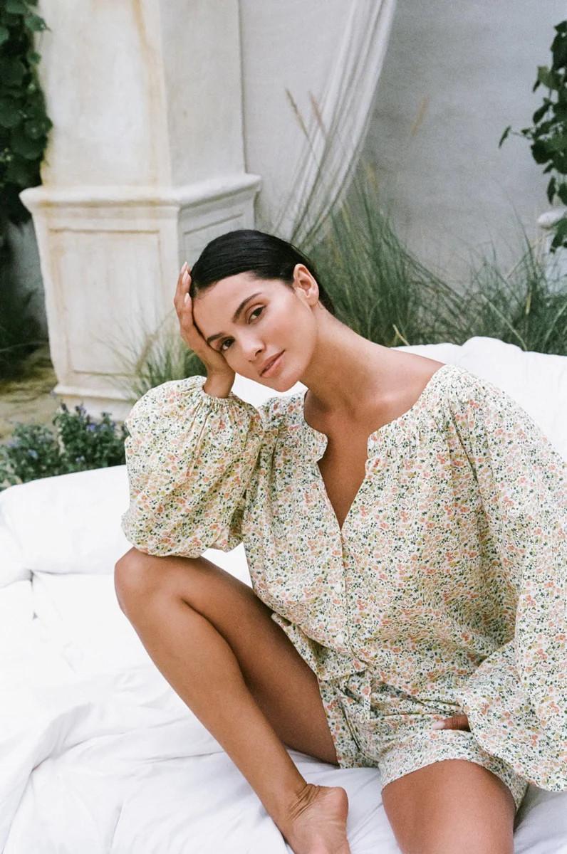 Claire Lounge Set - Cotton - Floret Green | Piyama