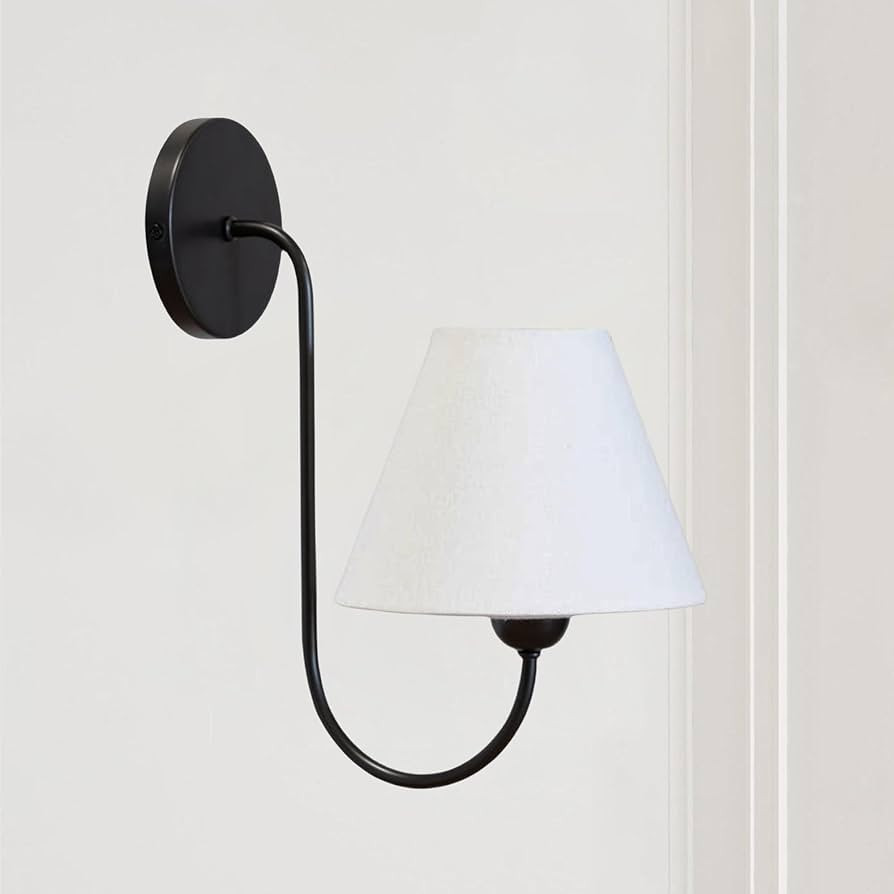 Linen Shade Single Swoop Sconce, Wainwright Single Swoop Sconce Model-2024, 7.5"" w x 11"" d x 14... | Amazon (US)