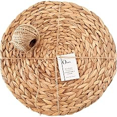 Rattan Placemats, ((Set of 6)), Size 13.8 inch (35cm), Natural Material, Neutral Color Design,Rou... | Amazon (US)