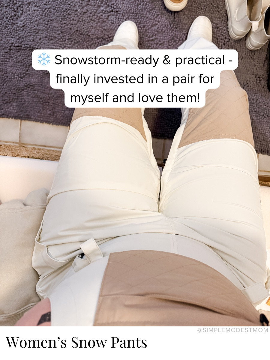 So many of you were loving my snow pants - I’m very glad that I finally ordered a pair (and that I got them before our recent big snowstorm!). I usually wear a size large, but based on sizing went for XL and am glad I did - they are slightly tight around my thighs, but perfect everywhere else. They are really long, but would have felt too small if I went with my normal size. So just pay extra attention to the sizing chart to get your best size! Love the pocket in the front to keep my phone safe, but also easy to access under the zipper of my coat. Also easy to get on and off with the side zippers.

#LTKdayinmylife #LTKSeasonal #LTKmomlife