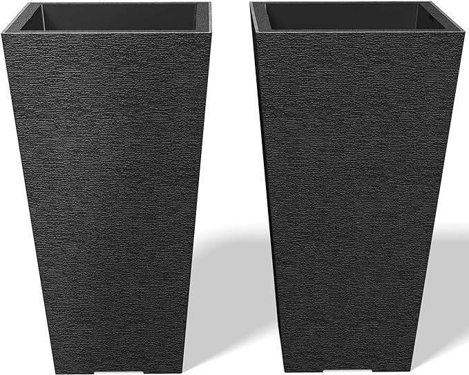 Kante 28 Inch Tall Planter Set of 2, Large Taper Planter for Outdoor Indoor Garden Patio Front Do... | Amazon (US)