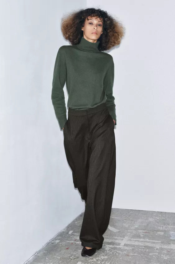 BALLOON HERRINGBONE PANTS ZW COLLECTION | Zara Canada