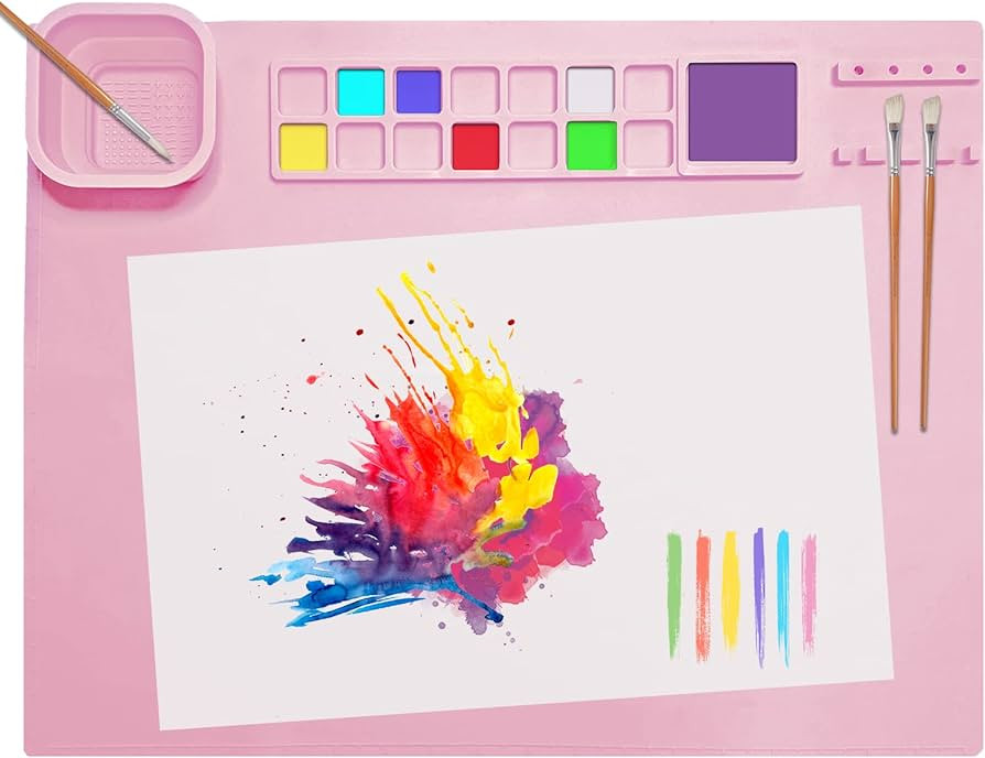 SOQKEEN Silicone Craft Mat, 20"×16" Silicone Craft Painting Mat Collapsible Non-Stick Sheet for ... | Amazon (UK)