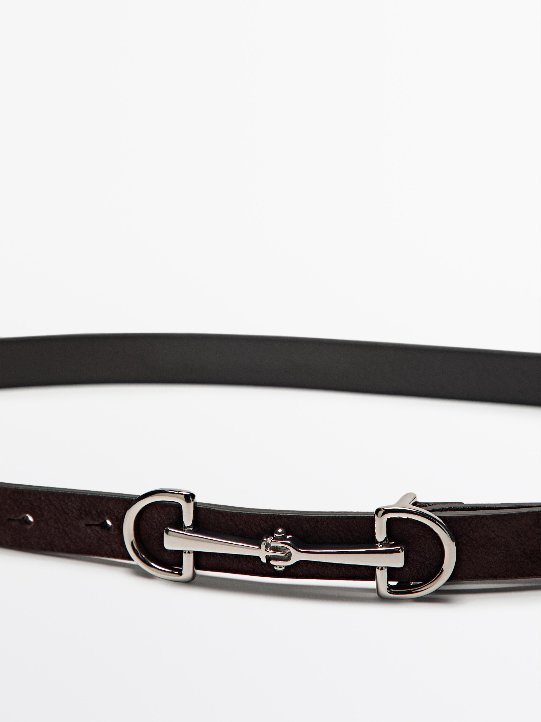 NUBUCK LEATHER EQUESTRIAN BELT | Massimo Dutti UK