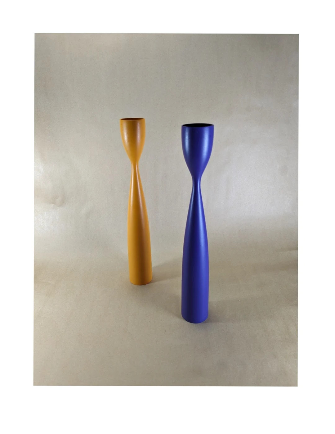 Set of 2 Vintage Mid Century Scandinavian Candleholders in Lacquered Wood, Denmark 1960s / Candle... | Etsy (US)