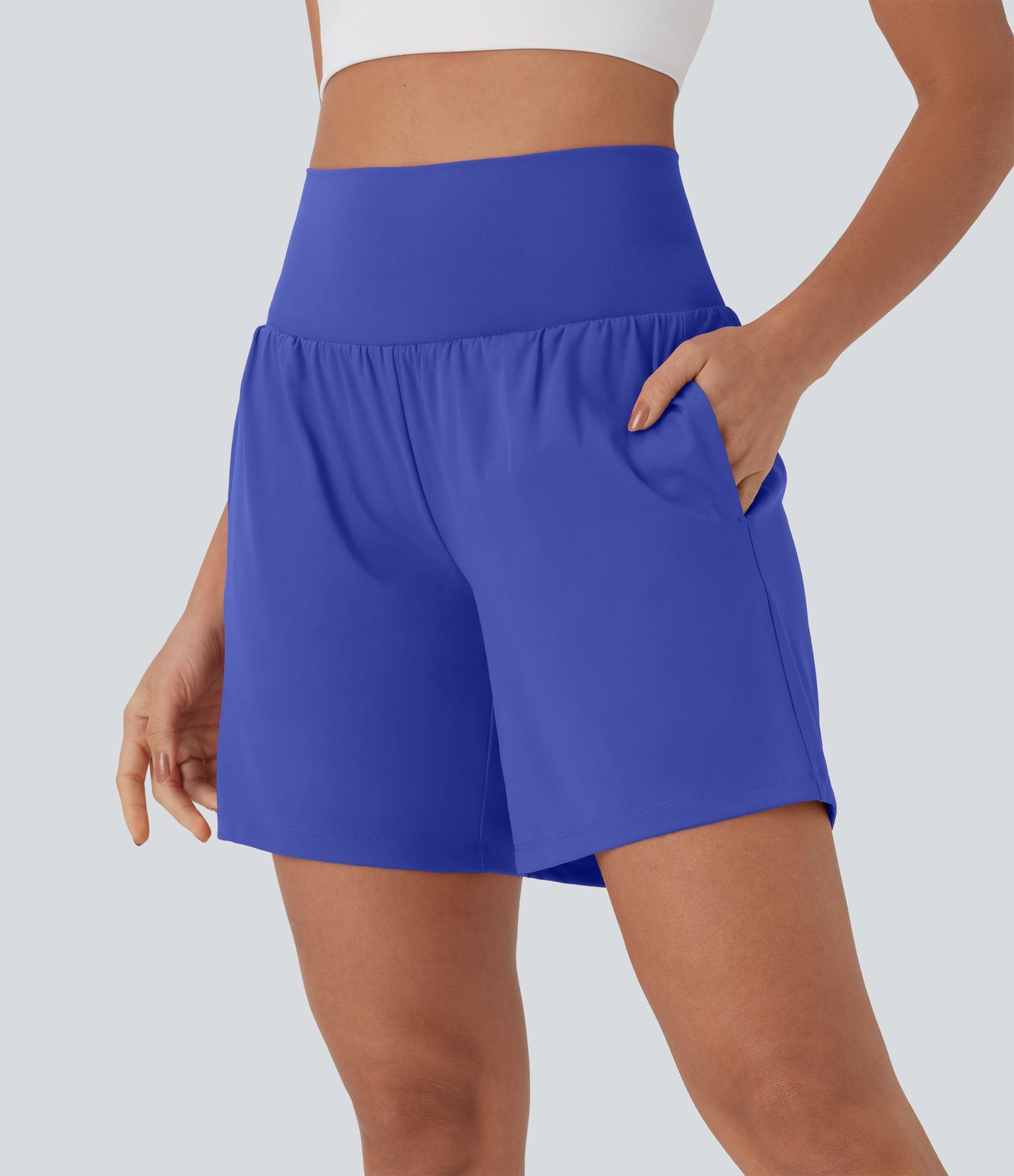 Women’s Softlyzero™ Airy Super High Waisted 2-in-1 Cool Touch Yoga Shorts 7" with Pockets - H... | HALARA