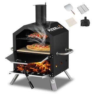 INNUMIA 12 in. Outdoor Wood Fired Pizza Oven 2-Layer Pizza Maker Outside Pizza Grill for Backyard... | The Home Depot