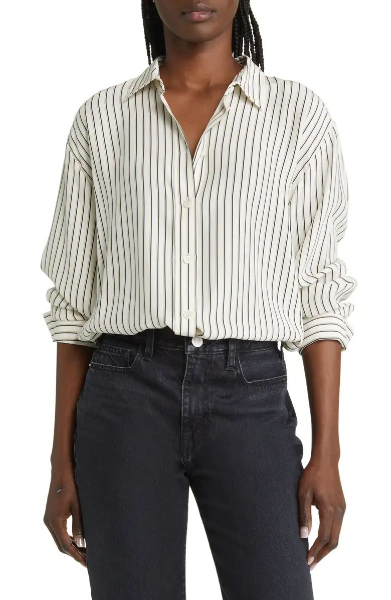 The Oversize Stripe Silk Shirt | Nordstrom