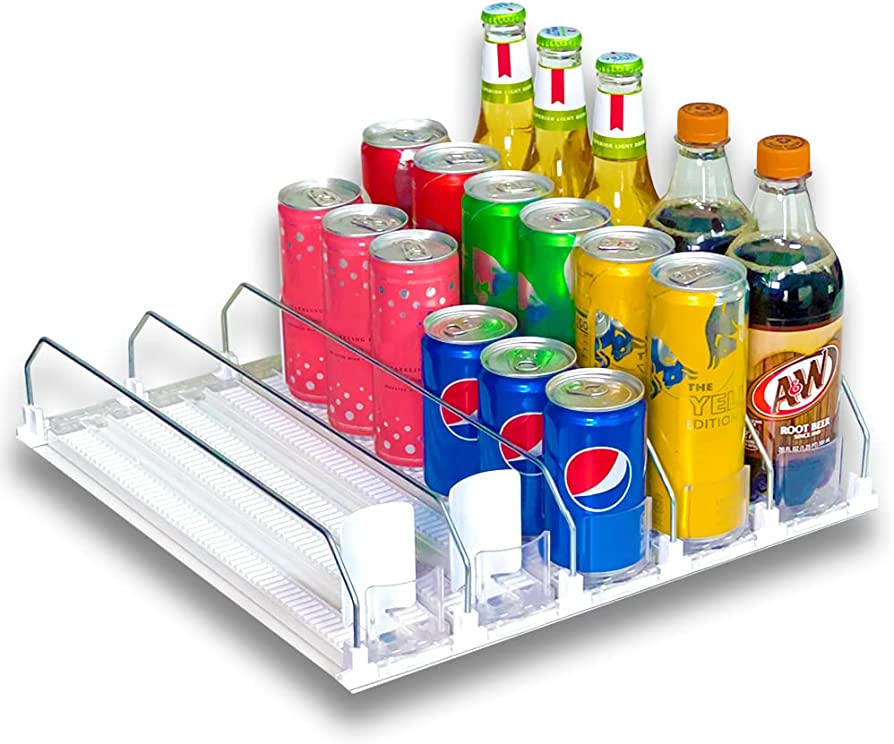 Drink Beverage Organizer, Automatic Self-Pusher Glide, Fridge Beverage Organizer, Adjustable Widt... | Amazon (US)