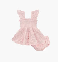 The Baby Ellie Nap Dress - Pink Broderie Voile | Hill House Home US