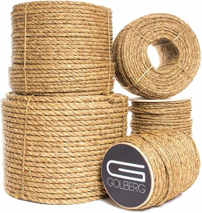 Twisted Manila Hemp Rope (2 Inch x 50 Feet) - Thick Heavy-Duty Rope | Amazon (US)