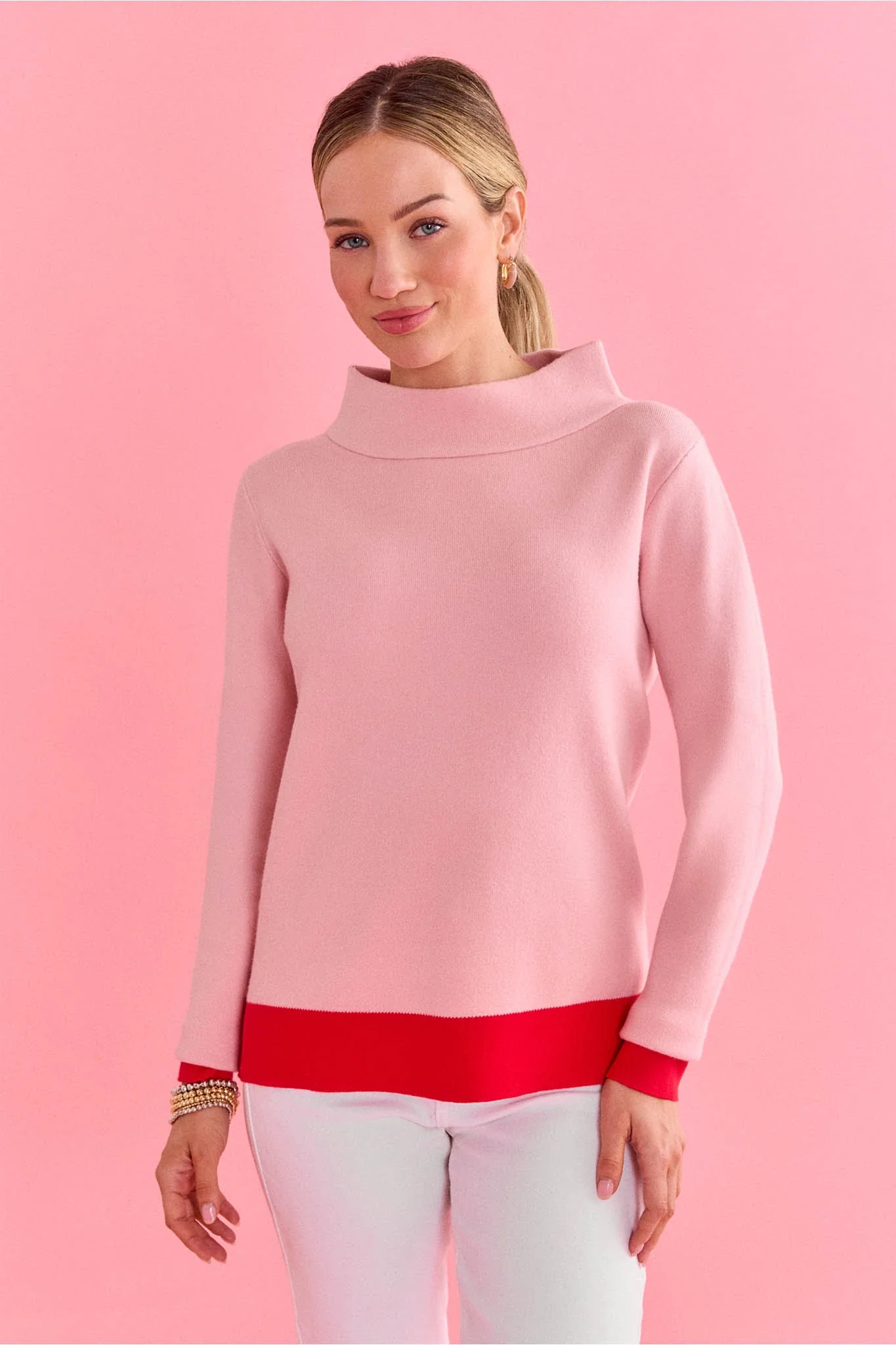 Janine Light Pink Knit Sweater | Avara