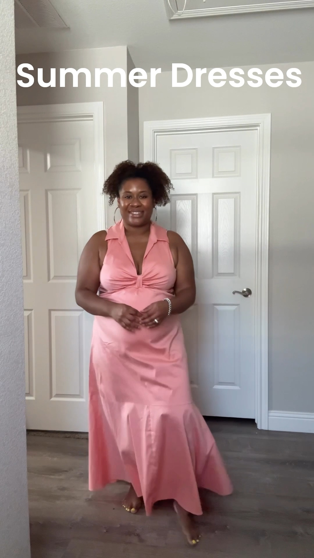 Bump friendly style! Just size up from your regular! 

The great part about this dress is the back is open and the skirt has some stretch to it which is great. But the fabric is not stretchy. The bust portion only allows a plunge style bra, bonus points if you can cross the straps! 

Petite sizing available! 


#LTKSaleAlert #LTKSummerEdit #LTKBump