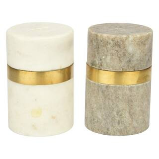 GAURI KOHLI Joda Marble Salt and Pepper Shaker Set-GK5090 - The Home Depot | The Home Depot