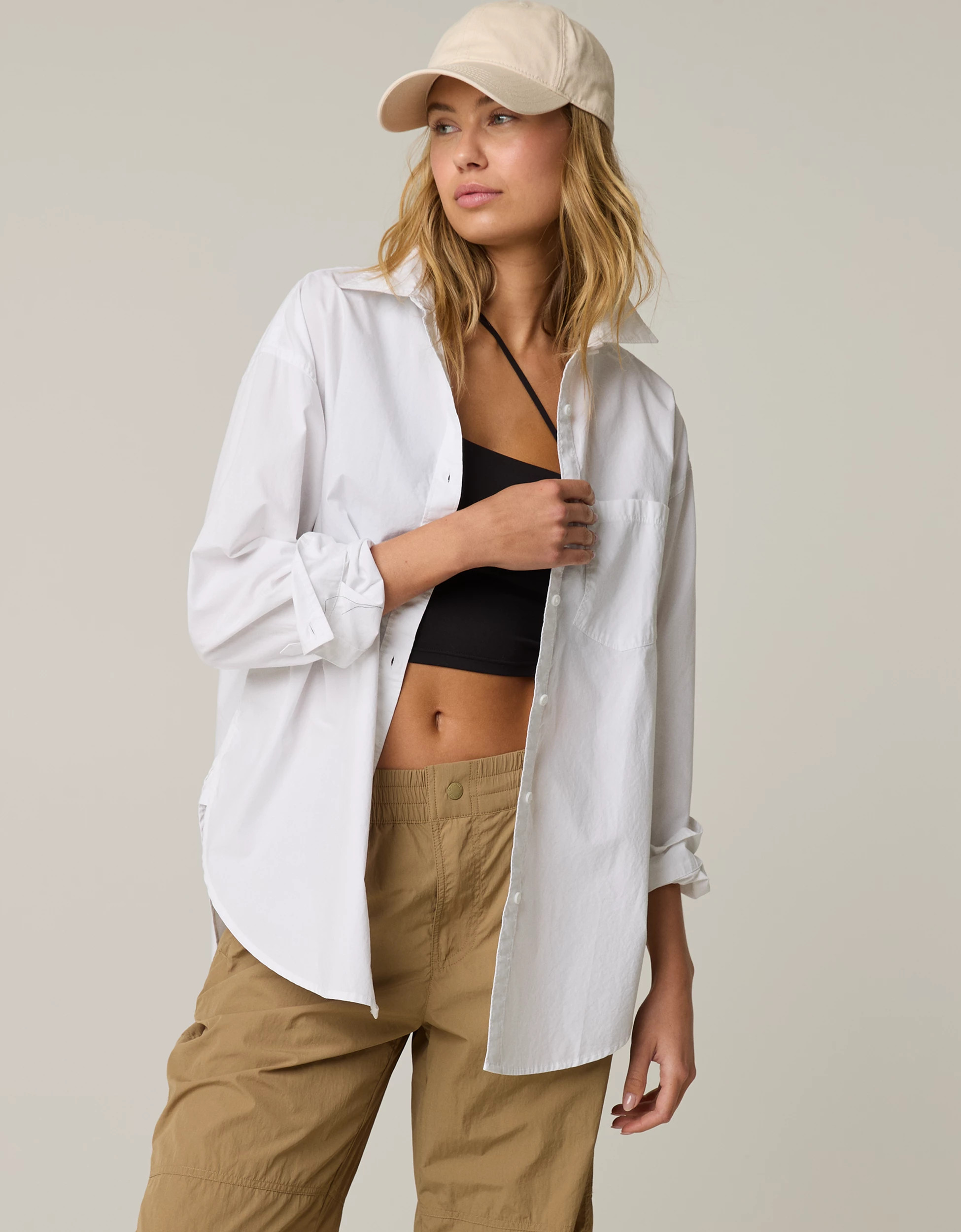 OFFLINE By Aerie Long Sleeve Button Up Shirt | Aerie