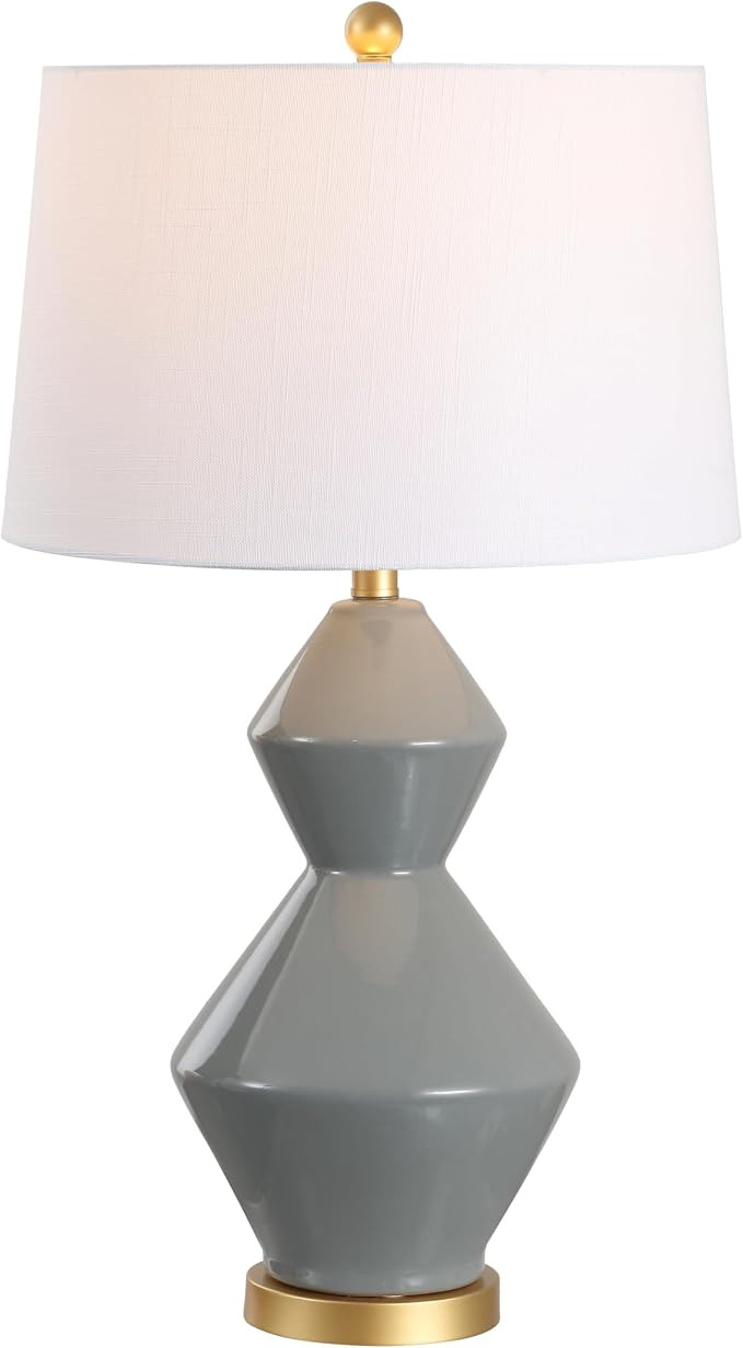 JONATHAN Y Abbas Table Lamp 29" Geometric Ceramic Metal, Gray/Gold Leaf | Amazon (US)