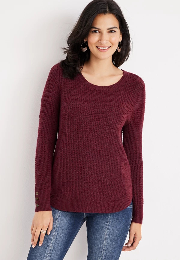 Waffle Knit Sweater | Maurices