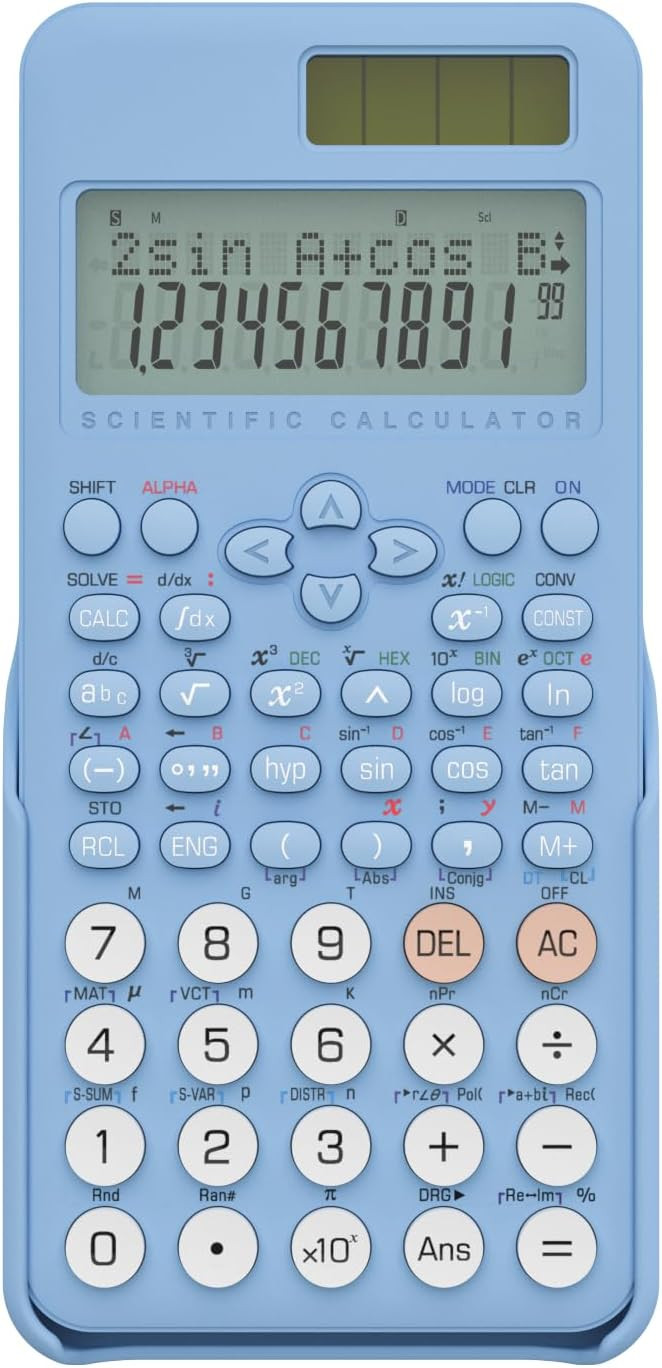 NEWYES Scientific Calculator for Students, 2-Line Math Calculator with Dust Cover, Middle and Hig... | Amazon (US)