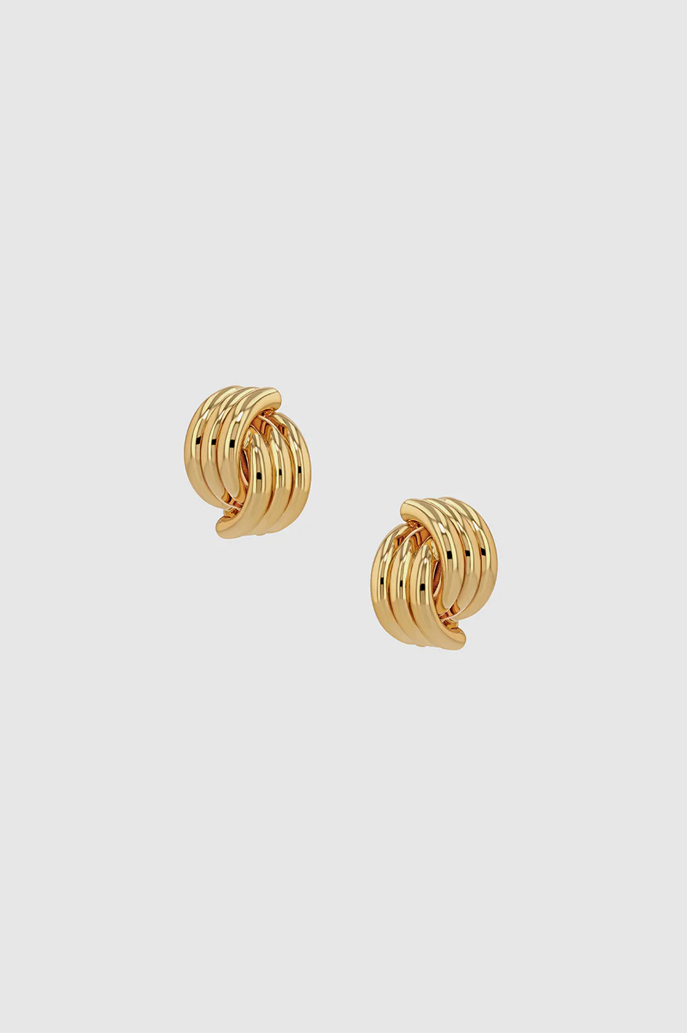 Small Crossover Ribbed Earrings | Anine Bing