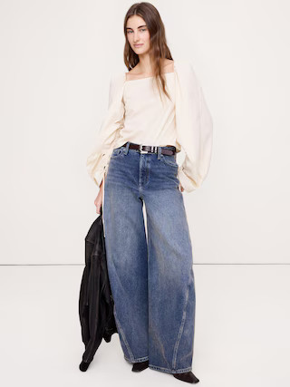 Stretch-Cotton Square-Neck Top | Banana Republic (US)