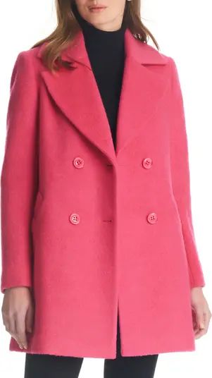 contrast trim double breasted coat | Nordstrom