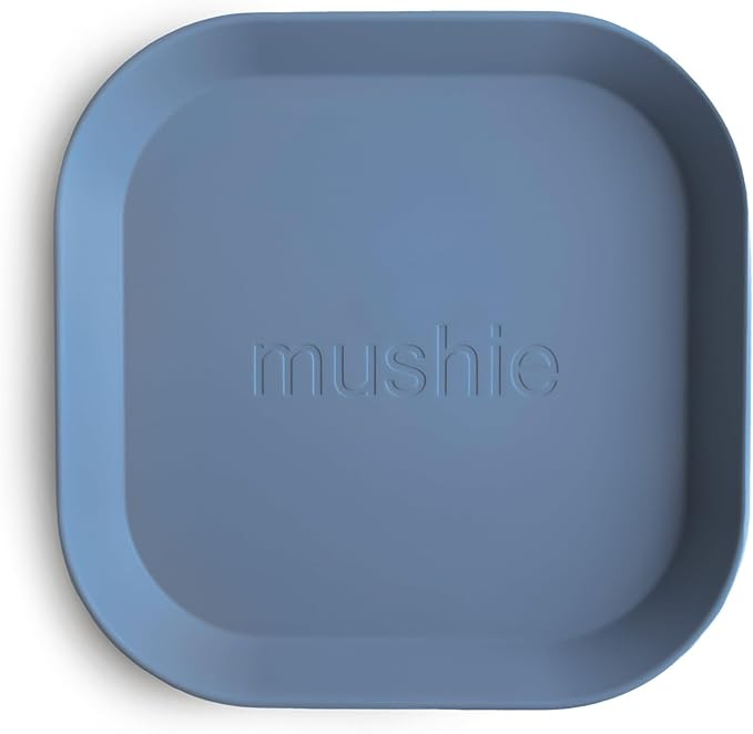 mushie Square Dinnerware Plates for Kids | Made in Denmark, Set of 2 (Twilight Blue) | Amazon (US)