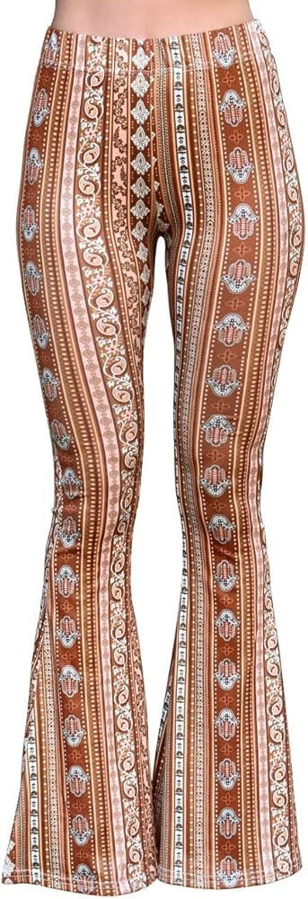 Daisy Del Sol High Waist Comfy Stretch Boho 70s Bell Bottom Fit to Flare Lounge Yoga Pants | Amazon (US)