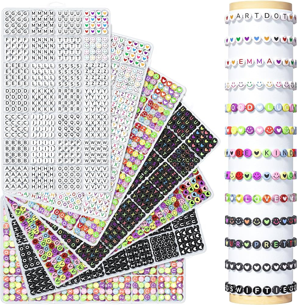 ARTDOT 9800 PCS 7 Cases Letter Beads for 𝐅𝐫𝐢𝐞𝐧𝐝𝐬𝐡𝐢𝐩 𝐁𝐫𝐚... | Amazon (US)