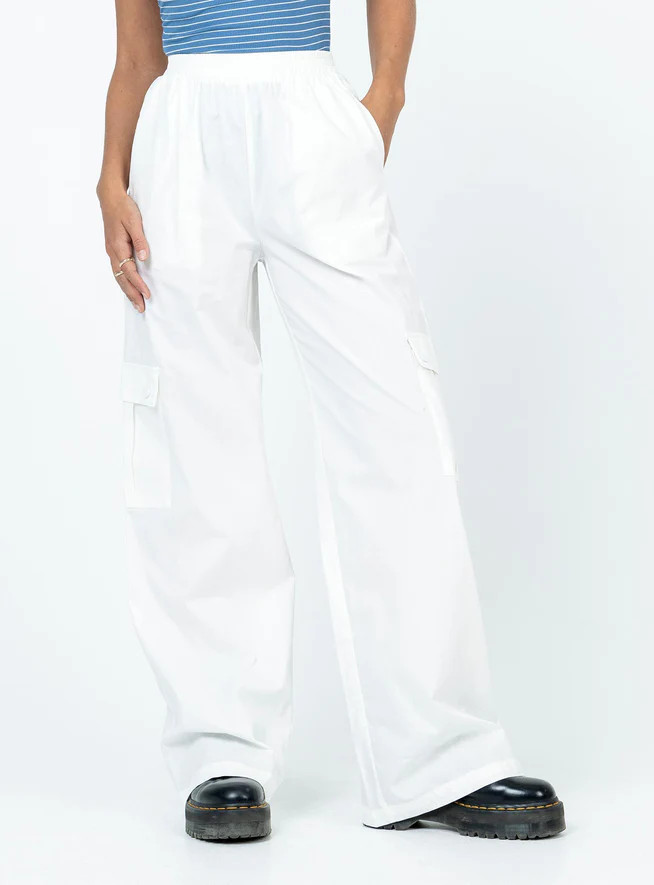Lista Elastic Pocket Pants White | Princess Polly US
