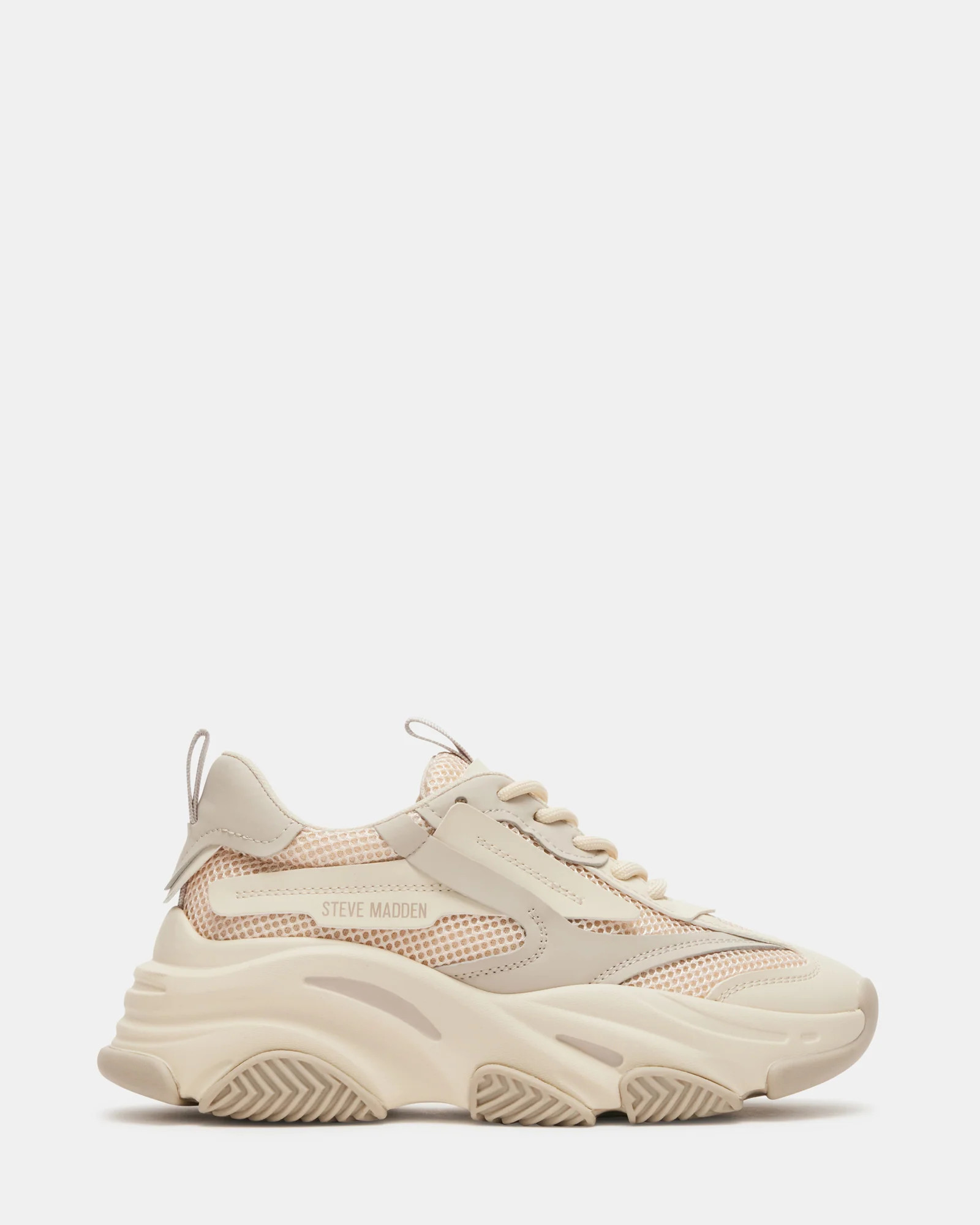 POSSESSION Bone/Khaki Platform Sneaker | Women's Lace Up Sneakers | Steve Madden (US)