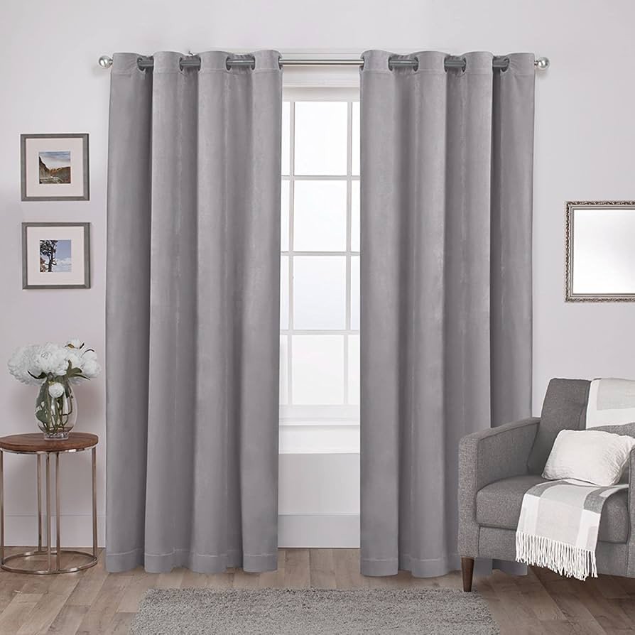 Exclusive Home Curtains EH8196-04 2-108G Velvet Heavyweight Grommet Top Curtain Panel Pair, 54x10... | Amazon (US)