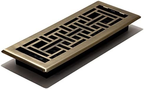 Decor Grates AJH412-A Oriental Floor Register, 4x12 Inches, Antique Brass | Amazon (US)