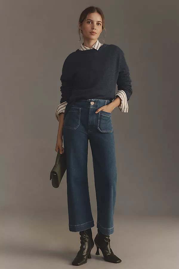 The Colette Regenerative Cotton Cropped Wide-Leg Jeans by Maeve | Anthropologie (US)