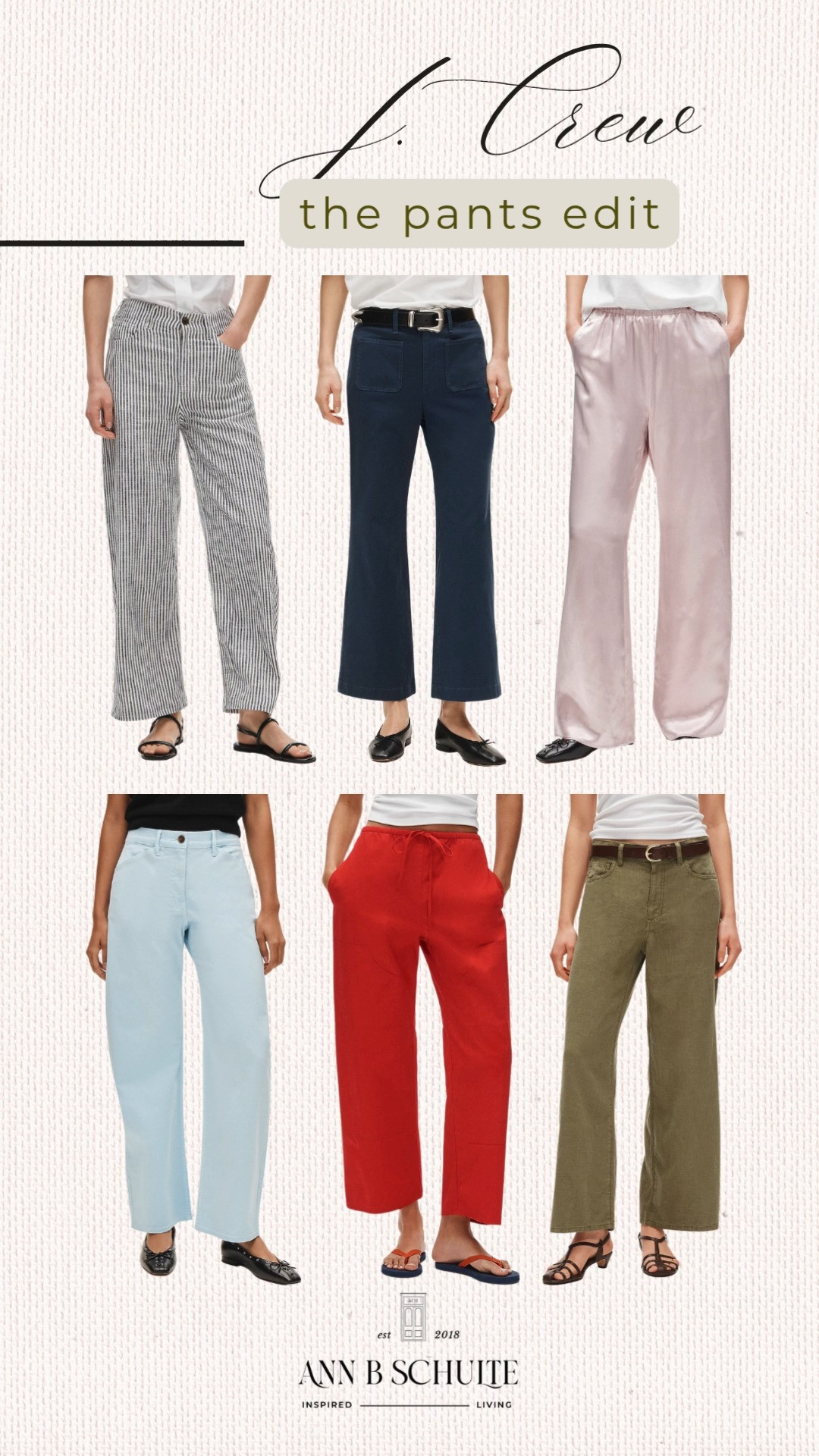 J.Crew pants edit featuring easy tailoring, relaxed fits, and pieces that make everyday outfits feel instantly pulled together. Chic, comfy, and endlessly wearable 🤍✨👖
#jcrew #pantstyle #everydayfashion #capsulewardrobe #effortlesschic #classicstyle #minimalfashion #workwearstyle #casualoutfits #ltkstyle 

 #LTKootd