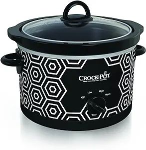 Crockpot Round Slow Cooker, 4.5 quart, Black & White Pattern (SCR450-HX) | Amazon (US)