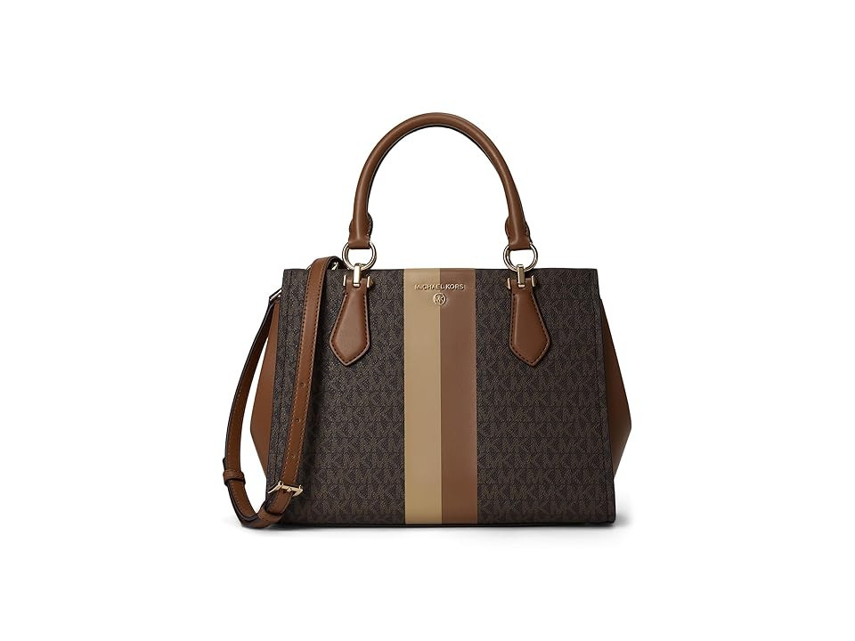 MICHAEL Michael Kors Marilyn Medium Satchel Satchel Women's Handbags Brown/Luggage, Leather | Zappos