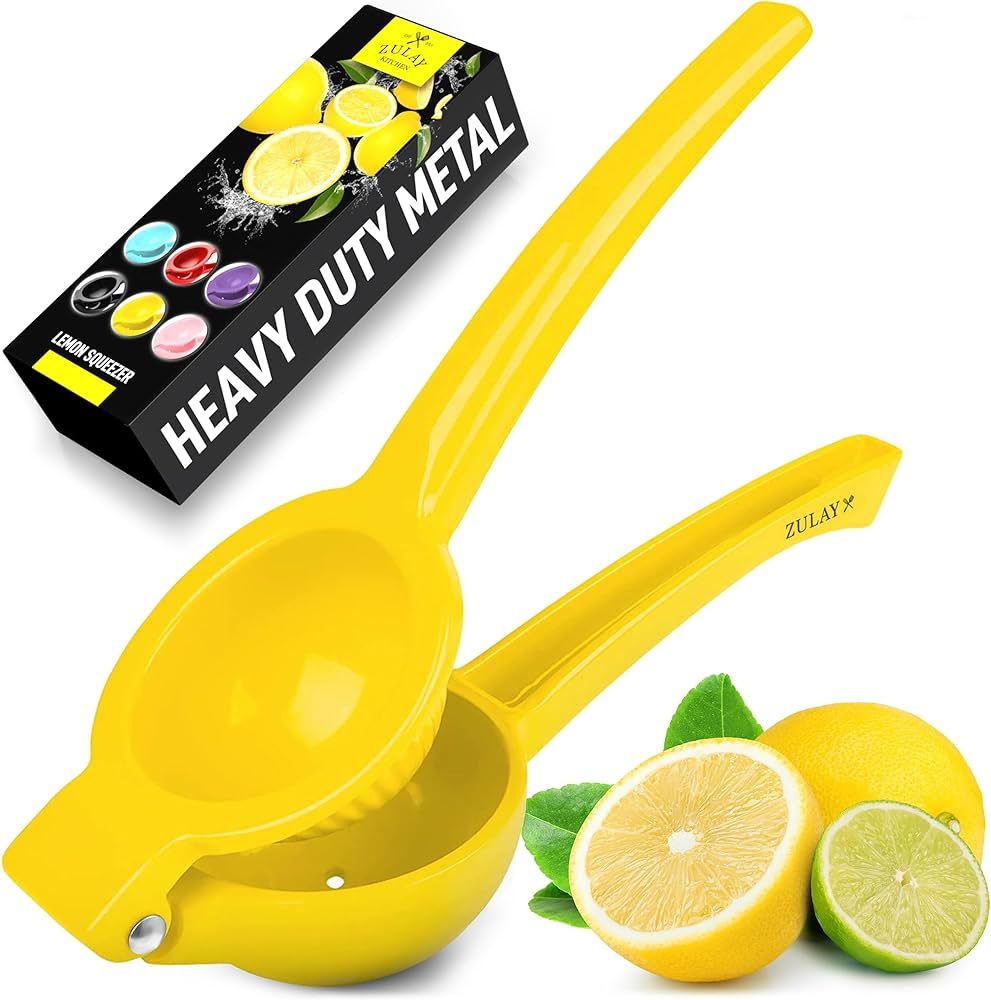 Zulay Kitchen Metal Lemon Squeezer - Handheld Lemon Juicer Squeezer - Easy to Use Citrus Juicer -... | Amazon (US)