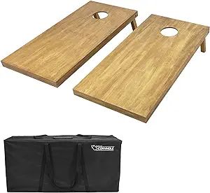 GoSports 4'x2' Regulation Size Wooden Cornhole Boards Set | Includes Carrying Case and Bean Bags ... | Amazon (US)