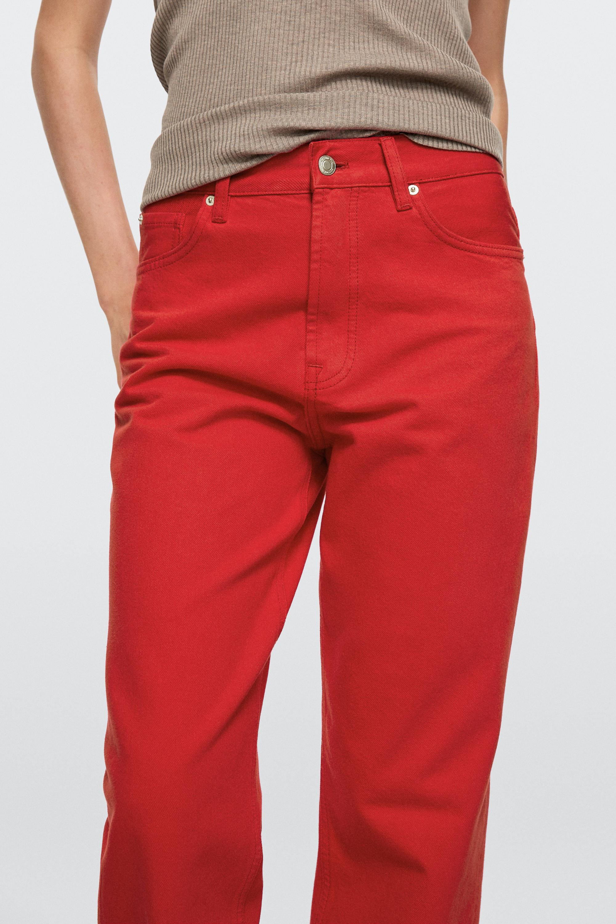 Straight-leg high-waist jeans | Massimo Dutti UK