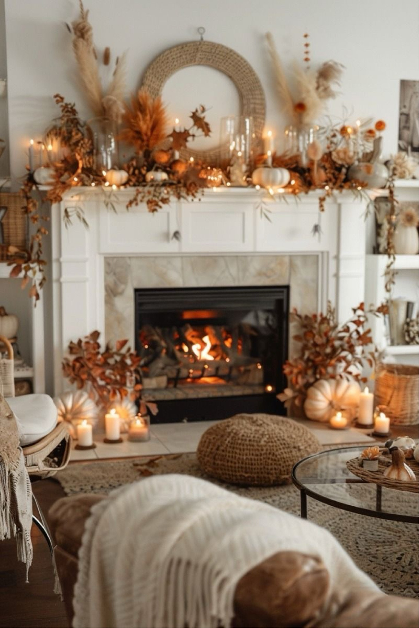 Fall mantle decor INSPO 🍂✨🎃#fallmantle #falldecor #fallhomedecor 

#LTKSeasonal #LTKFallSale #LTKHalloween
