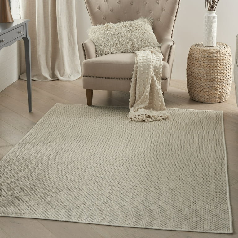 Nourison Courtyard Indoor/Outdoor Ivory Silver 5' x 7' Area Rug, (5x7) | Walmart (US)