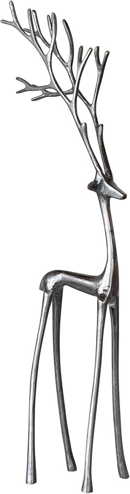 Creative Co-Op Tall Cast Aluminum Reindeer, Gunmetal Finish | Amazon (US)