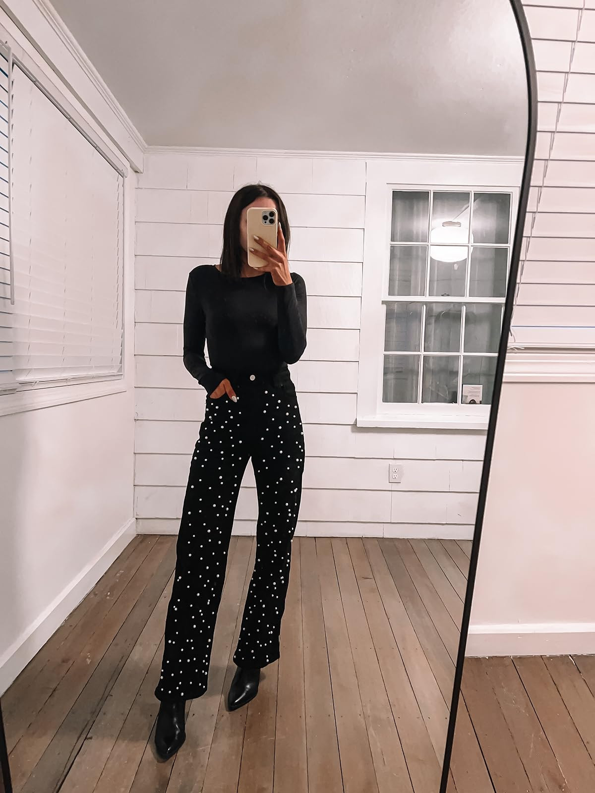 New years outfit- jeans wearing XS, top in XS, boots true to size
 

 #LTKHoliday #LTKPetite #LTKFindsUnder50