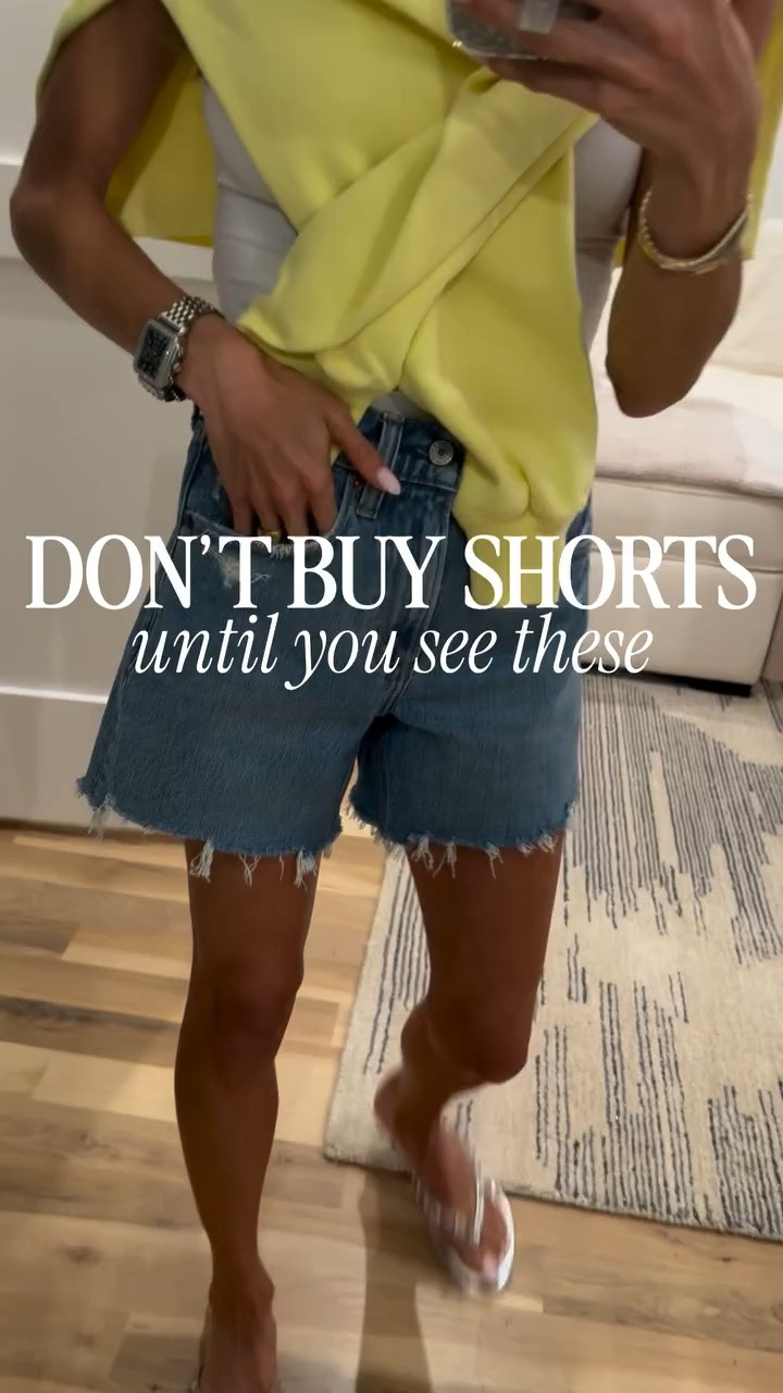Don’t buy shorts before you see these 👀 everyone loves a good pair of denim shorts, so I’m sharing all my top ones right now with the inseam length so you can see exactly how long they are and where they’ll hit you. I’m 5’1 for reference! Wearing 23 or 00 

Code SHORTSAF on Abercrombie 

I find myself reaching for the longer inseams lately. I love how the longer ones give good coverage, without feeling overly baggy or swallowing your frame. Most of these are on sale, too 😉 

summer outfit ideas, trending fashion finds, affordable style, elevated basics, viral fashion finds, everyday outfits, petite friendly fashion, Target style finds, wardrobe staples, must have outfits, denim shorts, Levi’s denim shorts 

#summeroutfits #summerstaples #summeroutfitideas #denimshorts #dadshorts

#LTKSaleAlert #LTKPetite