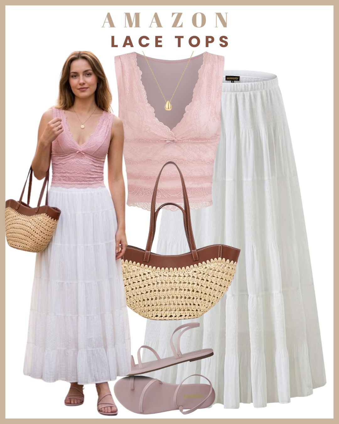 
Lace tops = the summer trend you'll wear everywhere 🤍✨ Romantic, feminine, and effortlessly chic — lace tops are the easiest way to elevate your summer wardrobe. Styled for every plan on your calendar 🙌 🥂 For dinner: pair with satin skirts or tailored trousers for an elegant evening look 🥐 For brunch: style with white jeans or a flowy midi skirt for a soft, feminine vibe ☀️ For a day out: wear with denim shorts or linen trousers for an effortless, Pinterest-inspired outfit Lightweight, timeless, and perfect for adding a touch of elegance to even the simplest outfits 

 #LTKgrwm #LTKPetite #LTKTravel