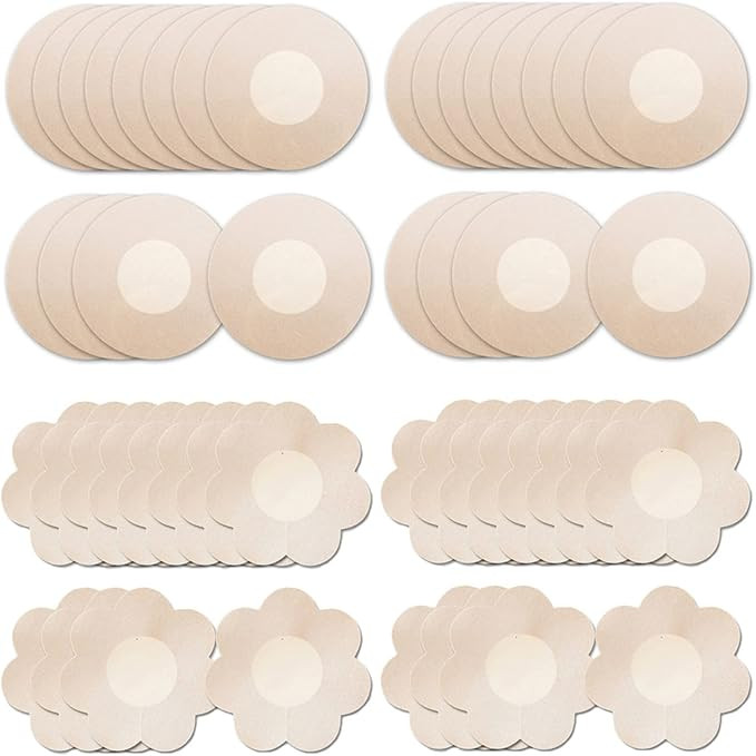 YISIBIA 40 Pairs Nipple Covers For Women Disposable Invisible & Natural Satin Nipple Stickers Pet... | Amazon (US)