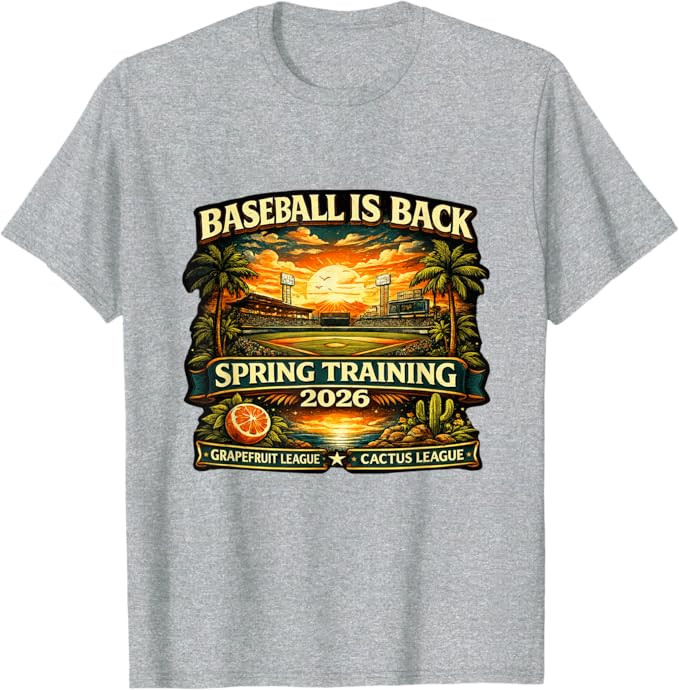 Spring Training Baseball is Back 2026 Retro Stadium Sunset T-Shirt | Amazon (US)