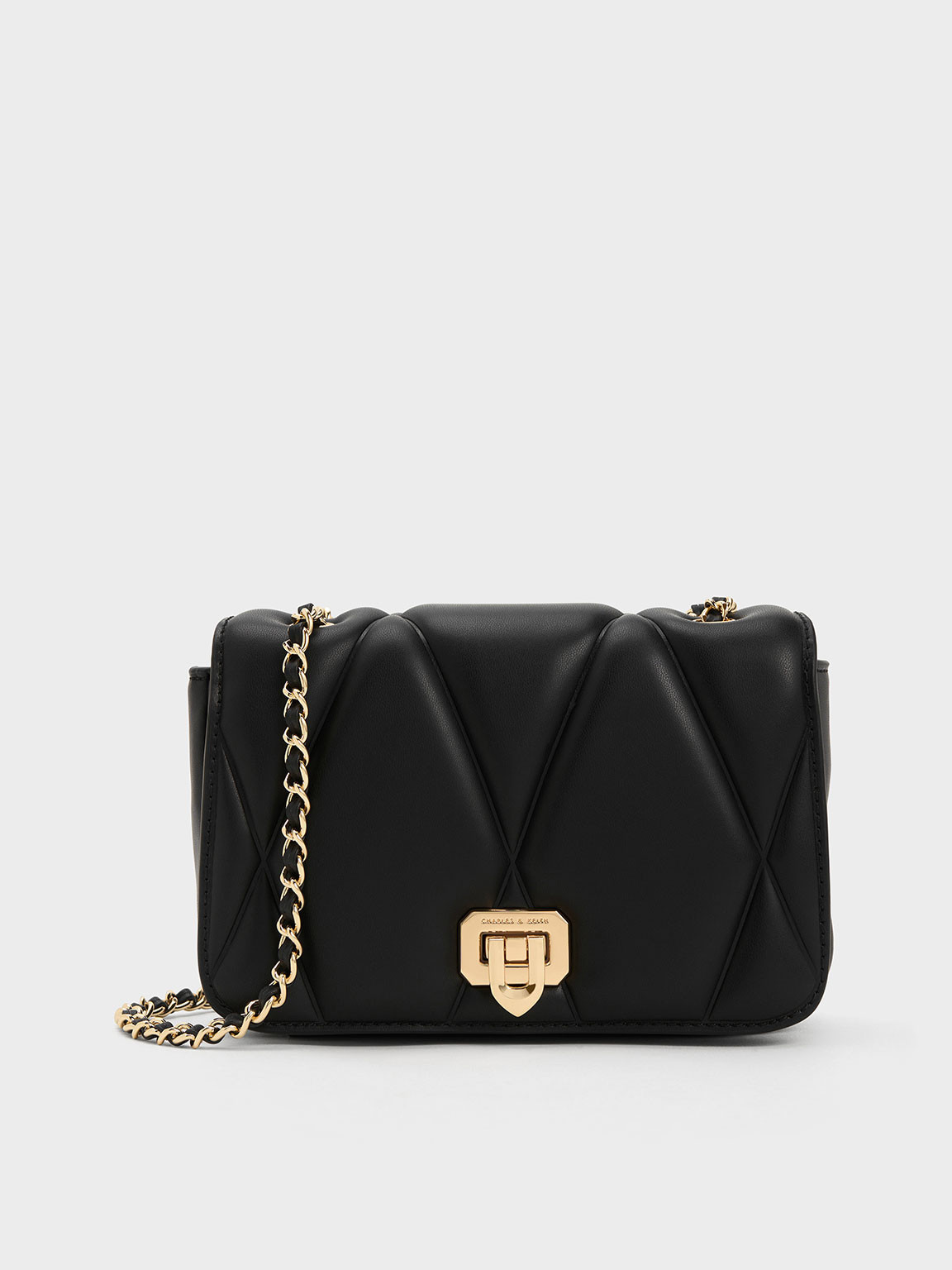 Black Arwen Quilted Shoulder Bag | CHARLES & KEITH UK | Charles & Keith UK